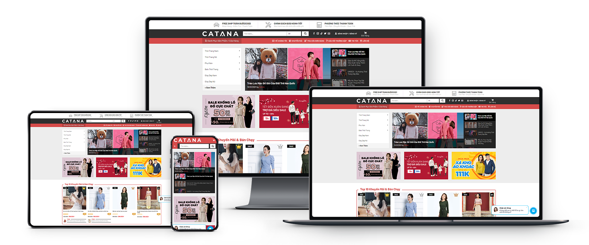 Mẫu giao diện bán thời trang đẹp, nhiều chức năng, chuẩn SEO