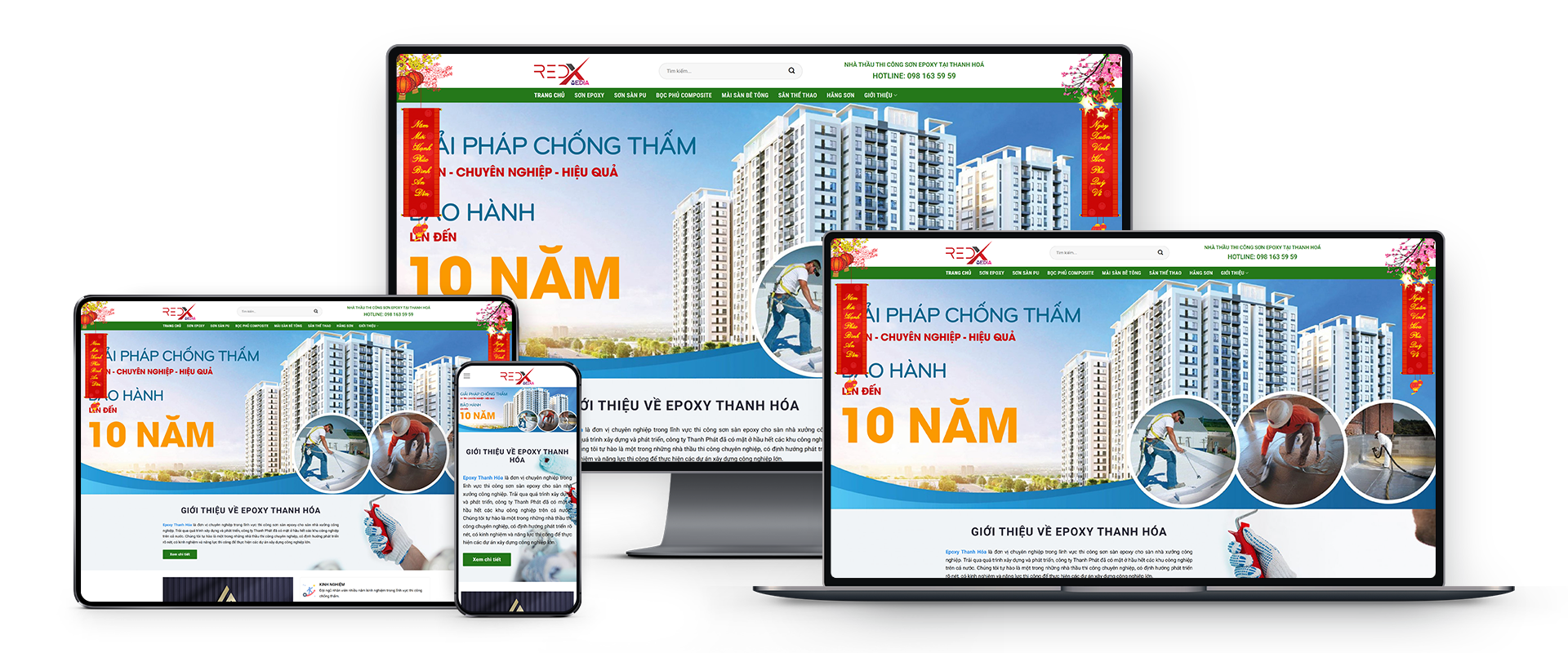 Mẫu website bán sơn nước, giải pháp chống thấm chuẩn SEO