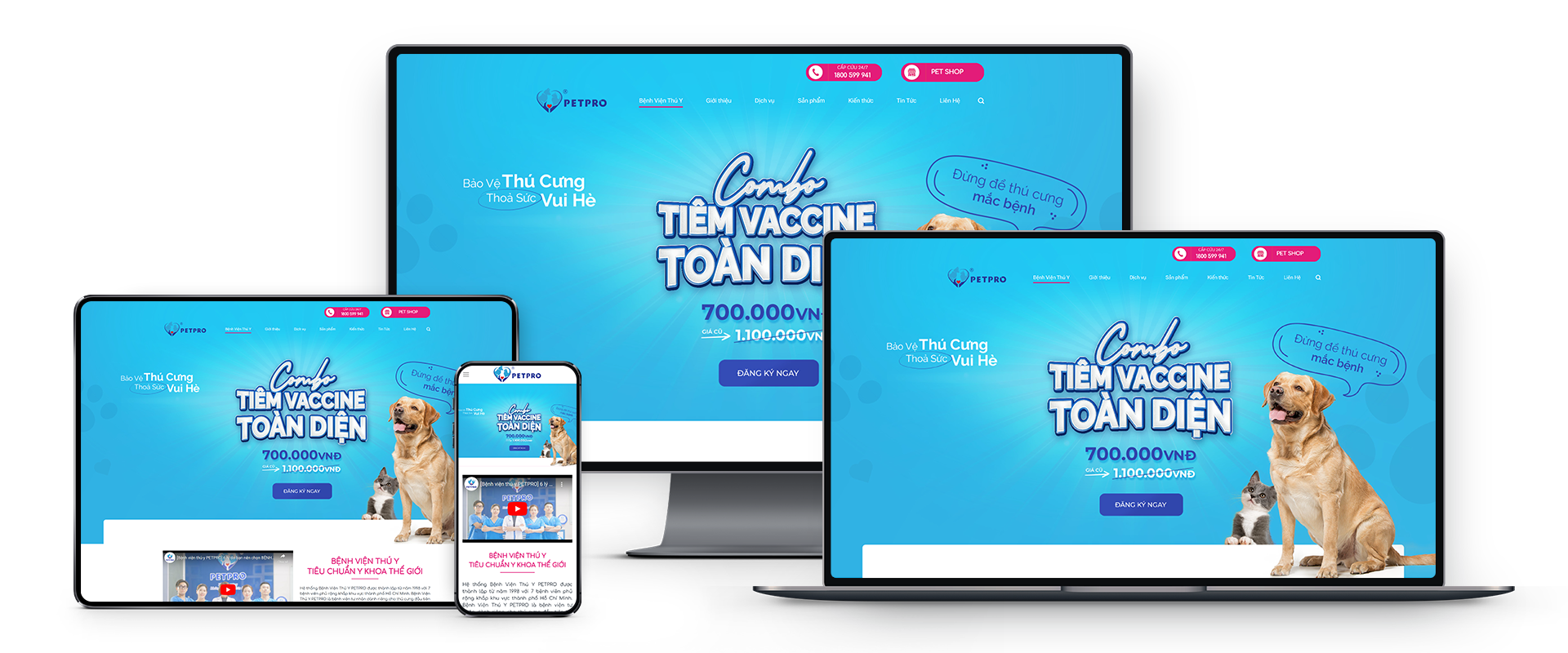 PetPro - Mẫu giao diện website cho ngành dịch vụ thú cưng